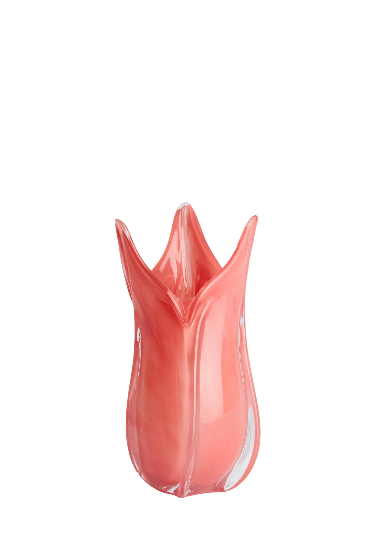 VAZE Evina Rot 14/14/28 cm - Rot, Glas (28cm) - Light & Living