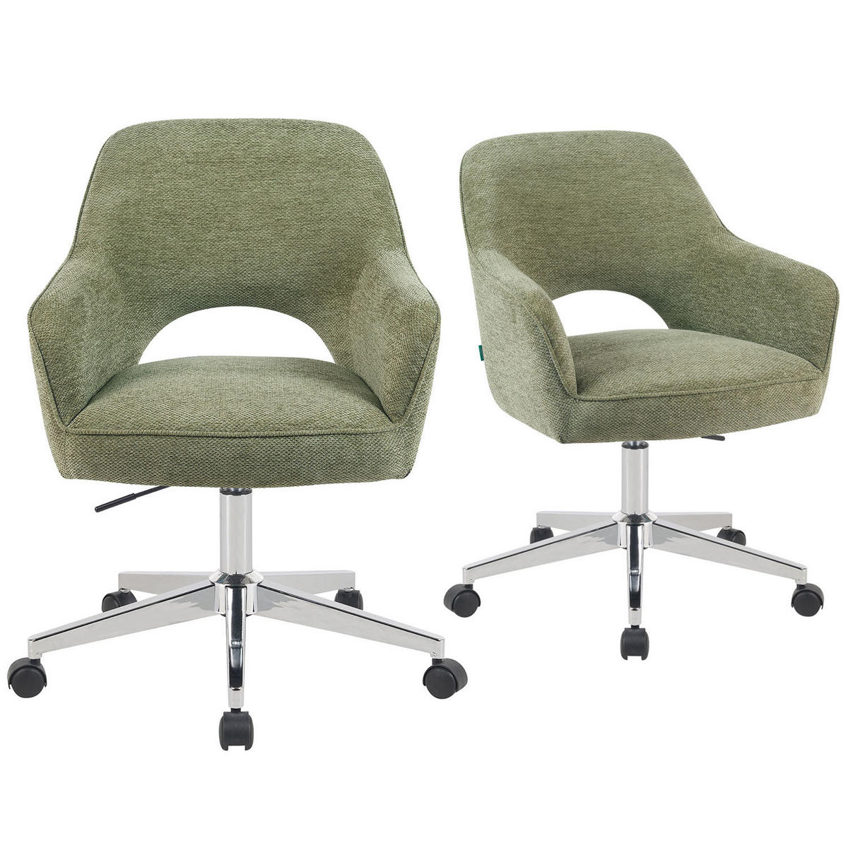 BÜROSTUHL Mika-Faro - Chromfarben/Grün, Textil/Metall (60/84/65cm) - DUBI Möbel