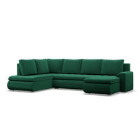 U-SOFA MIT SCHLAFFUNKTION FORESTA, Dunkelgrün - Dunkelgrün, Textil (300/89/200cm)
