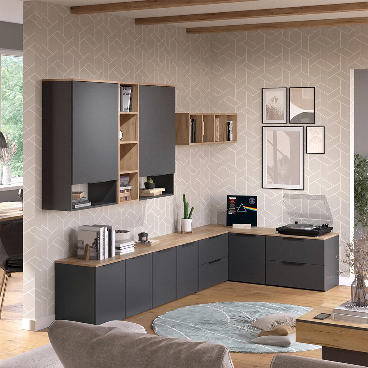 NÁSTĚNNÁ SKŘÍŇKA Wido Antracit - Sonoma dub/antracitová, kompozitní dřevo (80/50/40cm) - Vicco