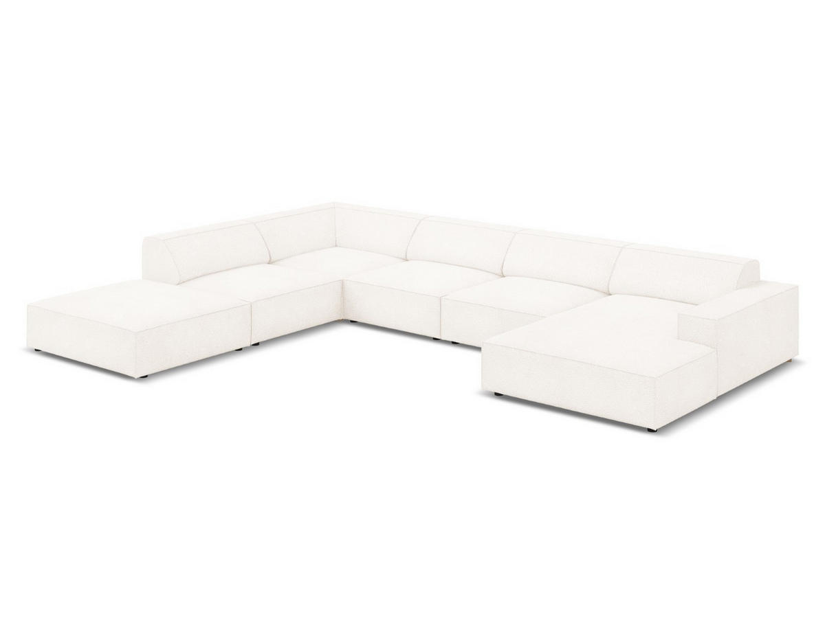 PANORAMASOFA links Jodie aus Boucle beige 7 Sitzplätze - Beige, Textil (262/70/364cm) - Micadoni