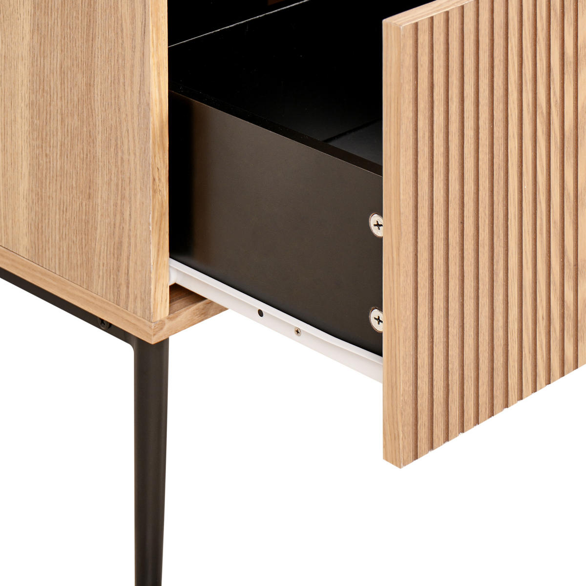 NACHTTISCH Braun/Schwarz Blythe - Schwarz/Braun, Holzwerkstoff (48/50/40cm) - Beliani