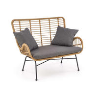 GARTENSOFA ABLA Boho, braun/grau - Braun/Grau, Kunststoff (96/70/120cm) - KONSIMO®