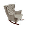 SCHAUKELSESSEL mit gepolstertem Sitz und Armlehnen, 102x81x95 cm, Grau_29842 - Alufarben/Braun, Holz/Textil (81/102/95cm) - DomoHome