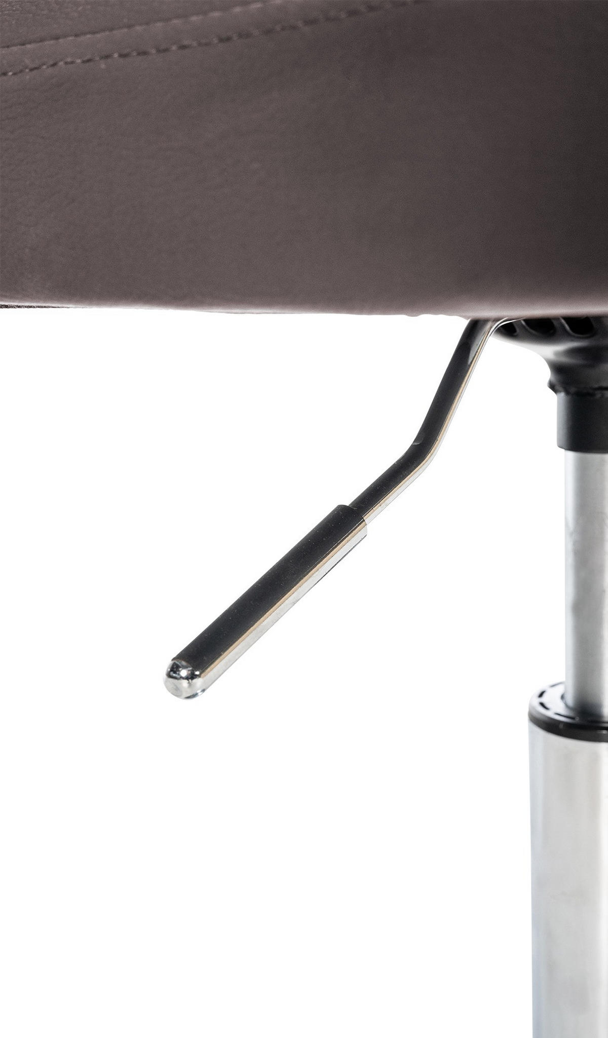 DREHSTUHL Lederlook braun - Chromfarben/Braun, Textil/Metall (44/74/49cm) - CLP