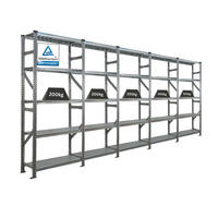 FACHBODENREGAL PROXIMO 200x450x50cm 5 Ebenen Beidseitig nutzbar Verzinkt - Silberfarben, Metall (450/200/50cm) - PROREGAL