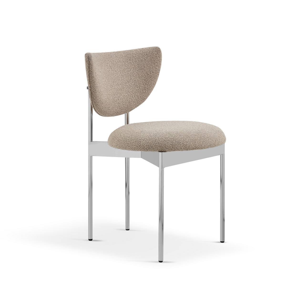 STUHL-SET DE-36862 2 Stück mit Stoffbezug Khaki - Sandfarben/Silberfarben, Metall (47/76/54cm) - ComfortXL