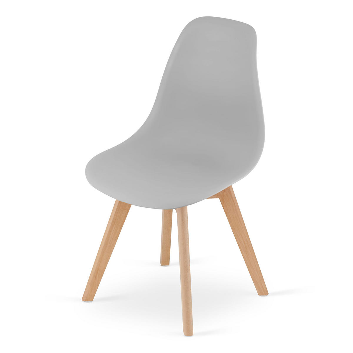 STUHL ATRI 1 Stück, Grau Hölzerne Buchenbeine - Hellgrau, Holz/Textil (46/80/55cm) - Komodee