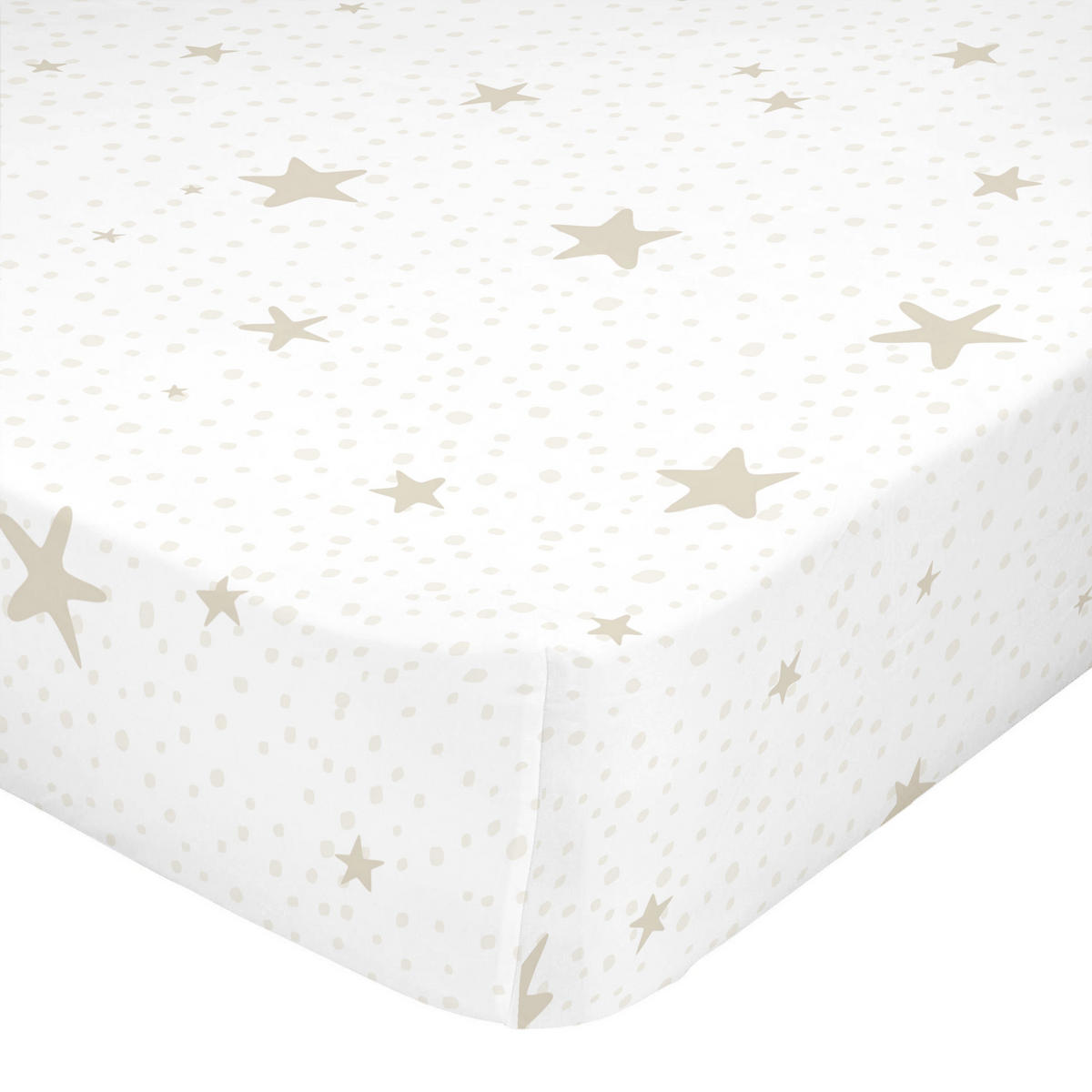 SPANNBETTTUCH little star 105x200x32 cm beige - Beige, Textil (105/200cm) - Happy Friday