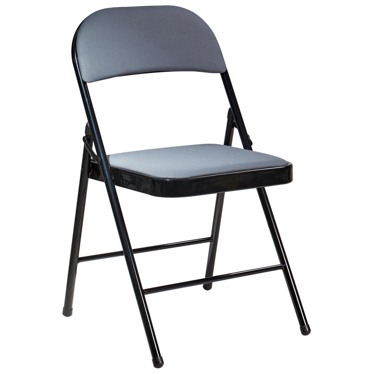 KLAPPSTUHL 4er-Set Metall Dunkelgrau/Schwarz Sparks - Dunkelgrau, Metall (45/77/47cm) - Beliani