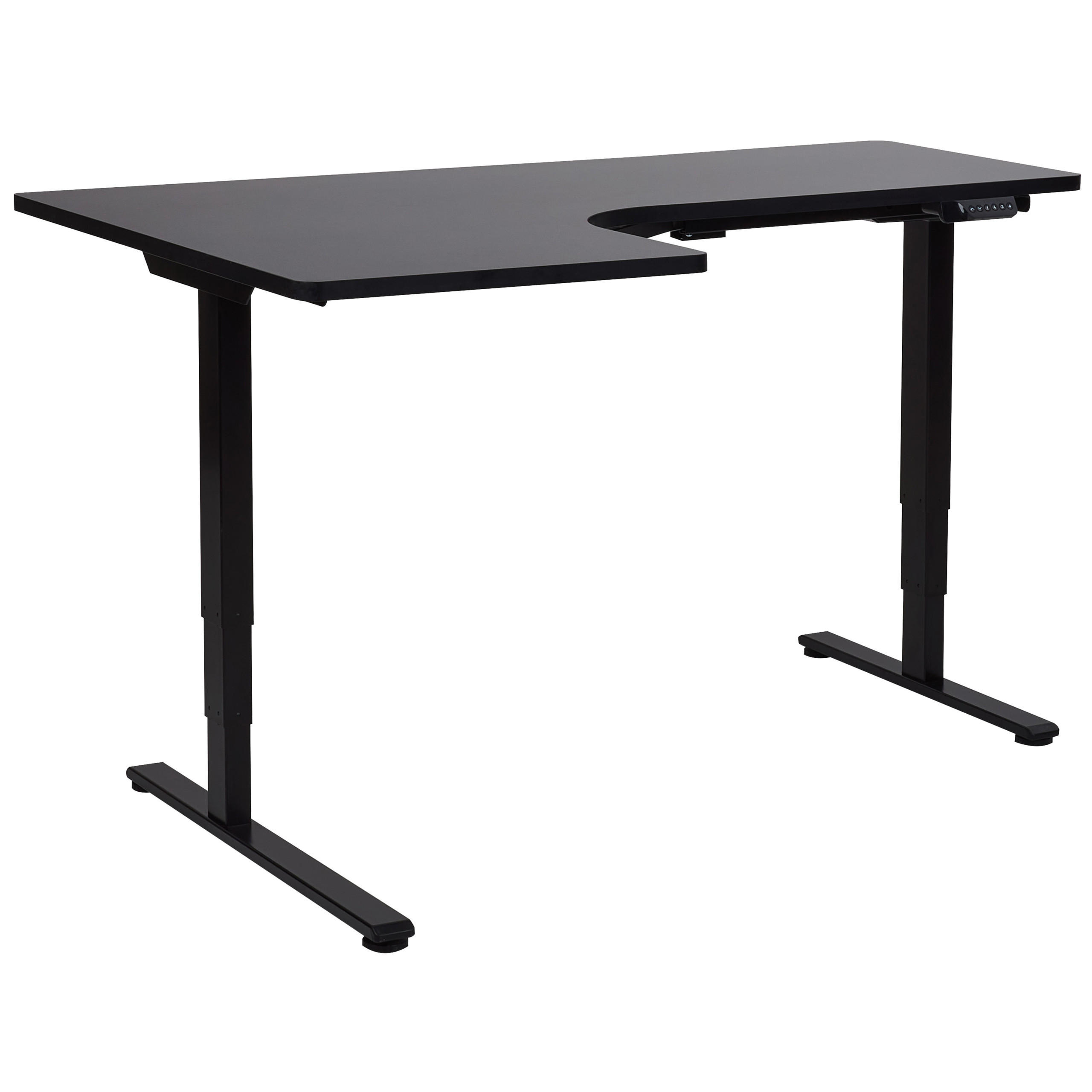 SCHREIBTISCH 160x60 cm elektrisch Schwarz Destines - Schwarz, Holzwerkstoff (109/160/60cm) - Beliani