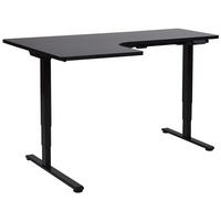SCHREIBTISCH 160x60 cm elektrisch Schwarz Destines - Schwarz, Holzwerkstoff (109/160/60cm) - Beliani