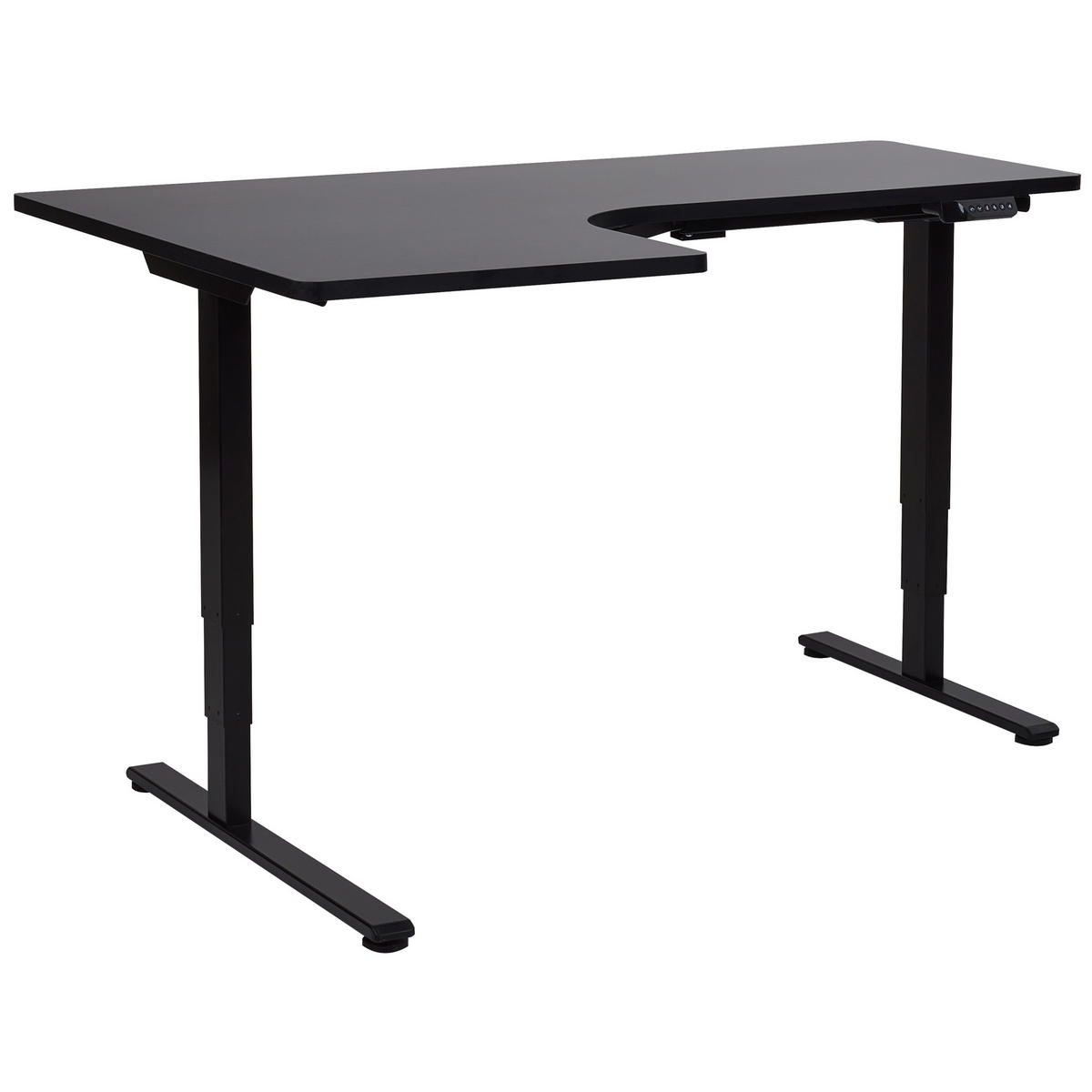SCHREIBTISCH 160x60 cm elektrisch Schwarz Destines - Schwarz, Holzwerkstoff (109/160/60cm) - Beliani