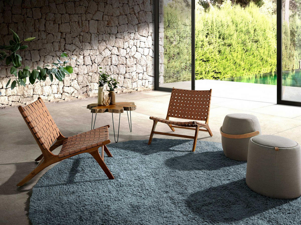 POUF Hocker aus grauem Stoff Ø44/40 cm - Grau, Textil (44/40/44cm) - ANGEL CERDA