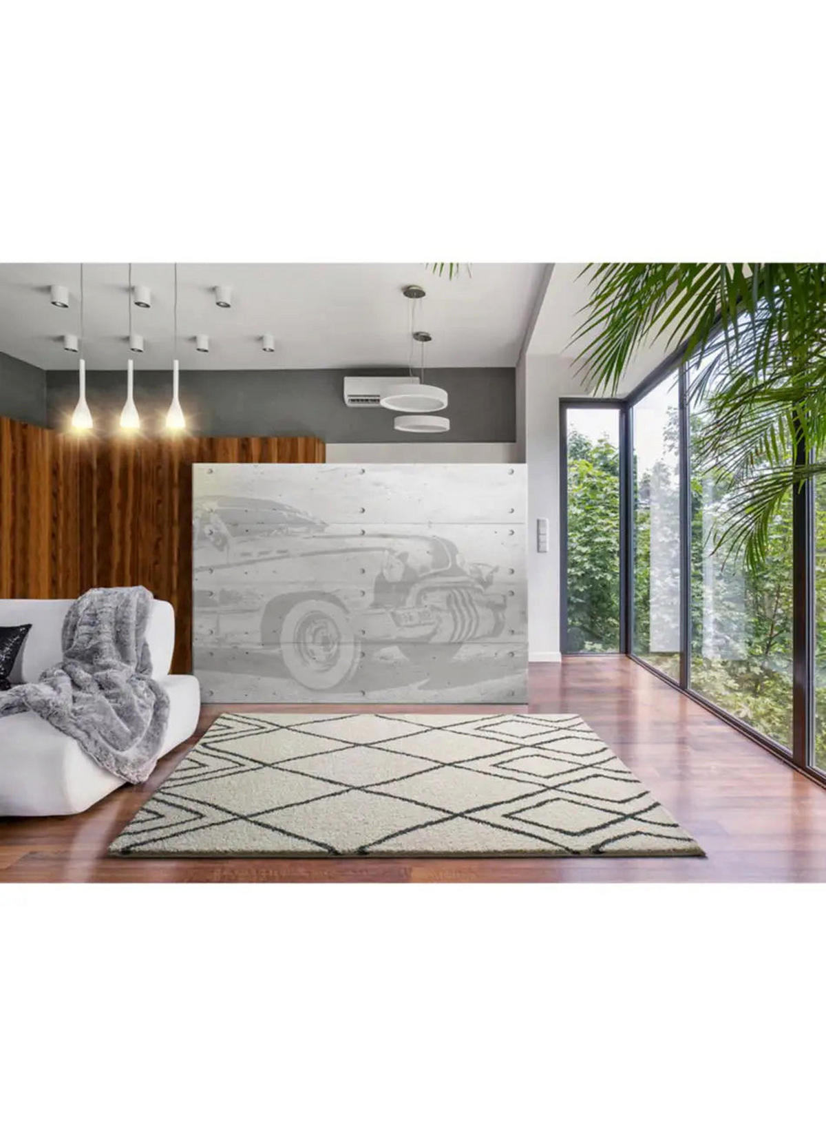 HOCHFLORTEPPICH Weiß Atlas 133/190 cm - Weiß, Naturmaterialien/Textil (133/190cm) - Atticgo