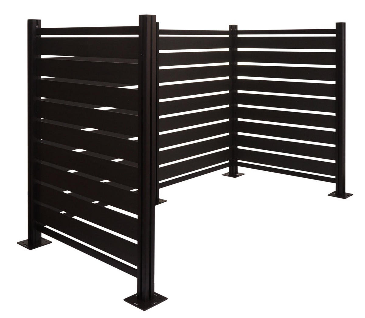 MÜLLTONNEN-ZAUN Alu 130x206x110cm Anthrazit - Anthrazit, Metall (206/130/110cm) - PROREGAL