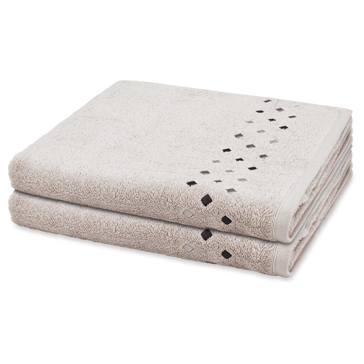 DUSCHTUCH Stoneline 2er-Set - Hellgrau, Textil (70/140cm) - Ross