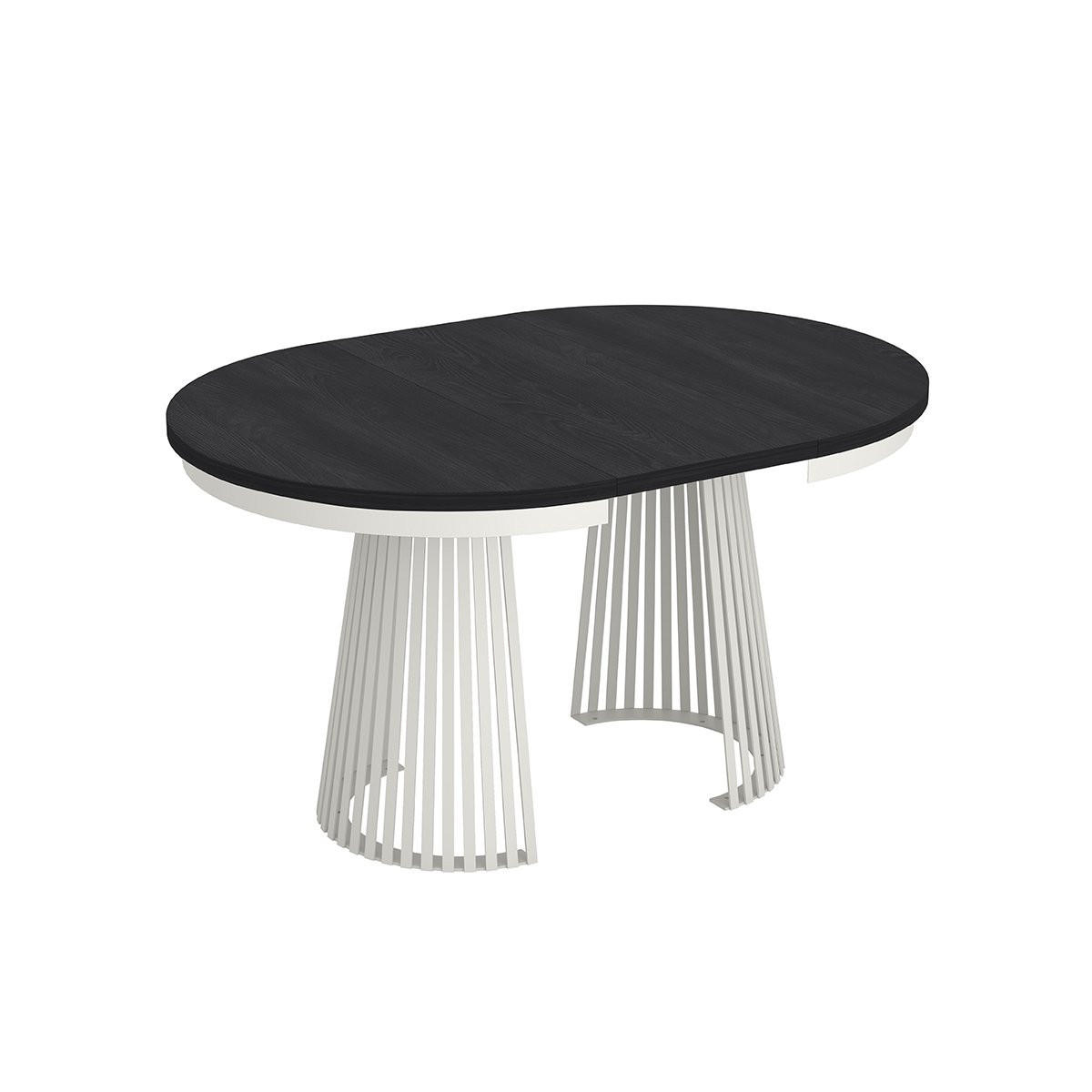 ESSTISCH TRAVIS Ausziehbar 100 - 180 / 100 x 76,6 cm - Schwarz/Weiß, Holz (100/100/76.6cm) - MASSENO