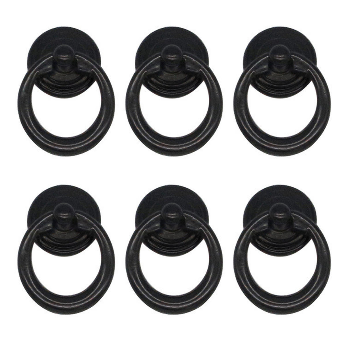 SCHRANKKNOPF Schwarz 10er-Set - Schwarz, Metall (3.6/2/4.4cm)