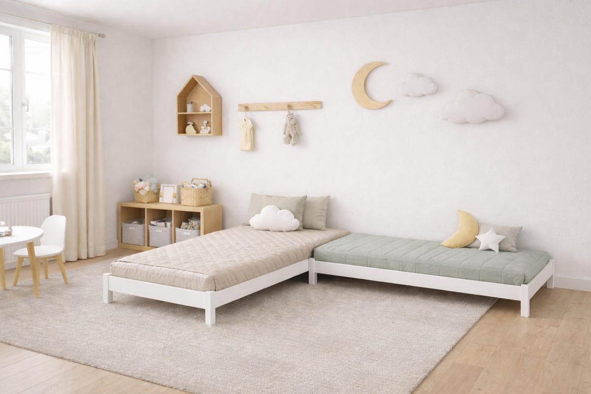 STAPELBETTEN 2-er Set Sendi 200x80 weiß - Weiß, Holzwerkstoff - LUKDOM