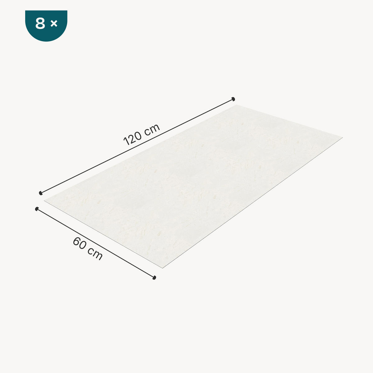 PANOU PERETE DUS-SET 8 BUC. Bladel - alb, material plastic (60/120/0.3cm) - [neu.haus]