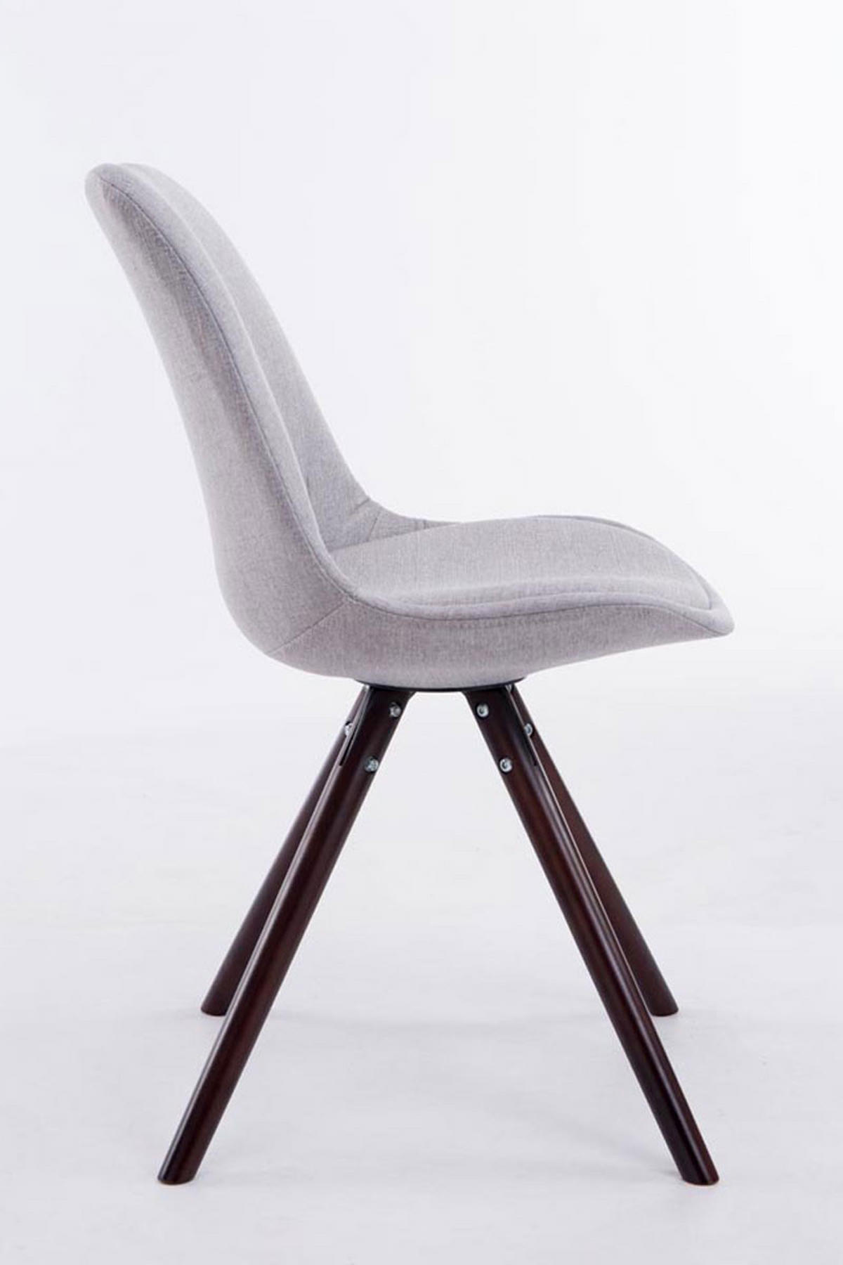 STUHL Stoff grau - Grau/Cappuccino, Holz/Textil (48/84/56cm) - CLP