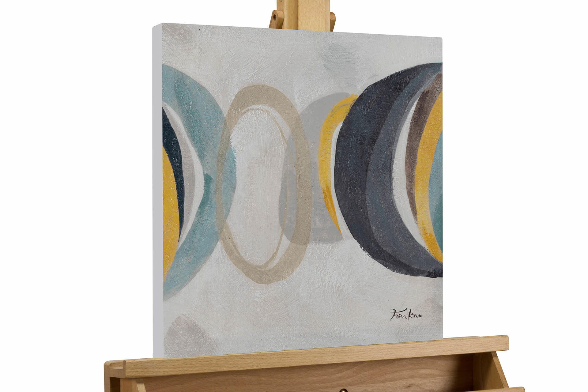 ACRYLBILD HANDGEMALT 40/40 cm - Beige/Grau, Holz/Textil (0.78/40cm) - KUNSTLOFT