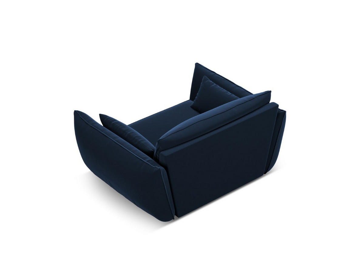 SESSEL Kaelle aus Samt königsblau - Blau, Textil (100/85/128cm) - Micadoni