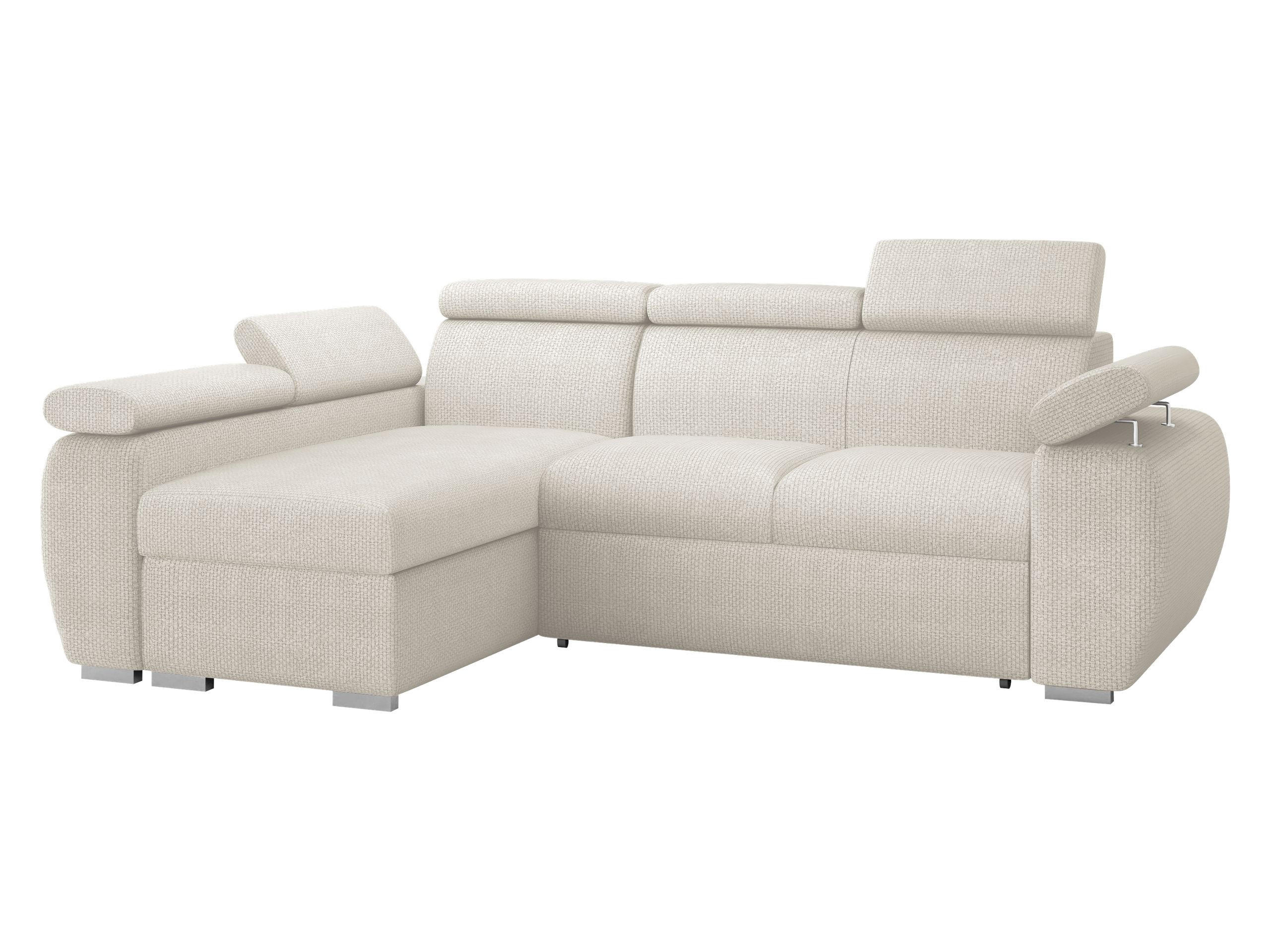 ECKSOFA Boston Mini, Seite: Links - LC+2R - Chromfarben/Creme, Holz/Textil (255/170cm) - MIRJAN24