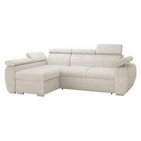 ECKSOFA Boston Mini, Seite: Links - LC+2R - Chromfarben/Creme, Holz/Textil (255/170cm) - MIRJAN24