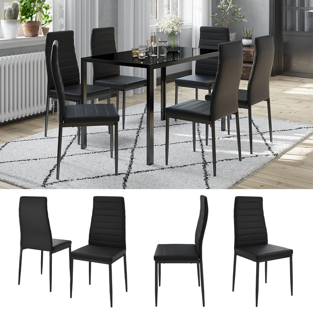 ESSZIMMERSTUHL Grand Schwarz 42.5 x 48 cm 6er Set - Schwarz, Kunststoff (42.5/96/48cm) - Vicco