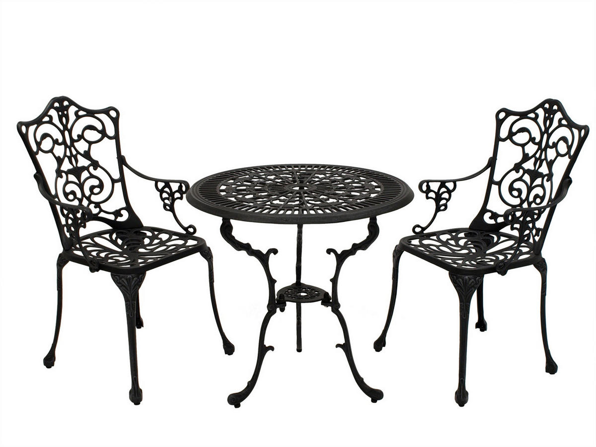 BISTROSTUHL Boulder - Jugendstil - Aluguss antik grau - Grau, Metall (58/90/53cm) - TPFGarden