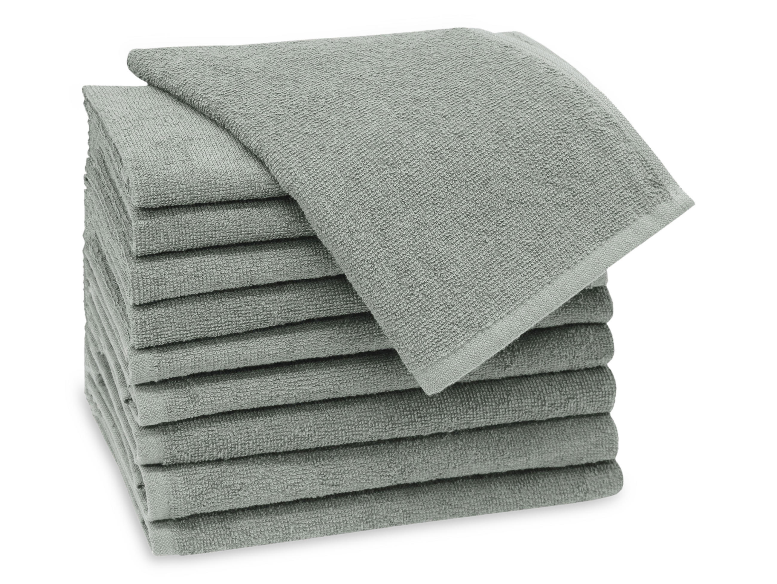 GÄSTETÜCHER, 10er-Set, 30x50 cm, 100% Baumwolle, Grau - Hellgrau, Textil (30/50cm) - Zollner