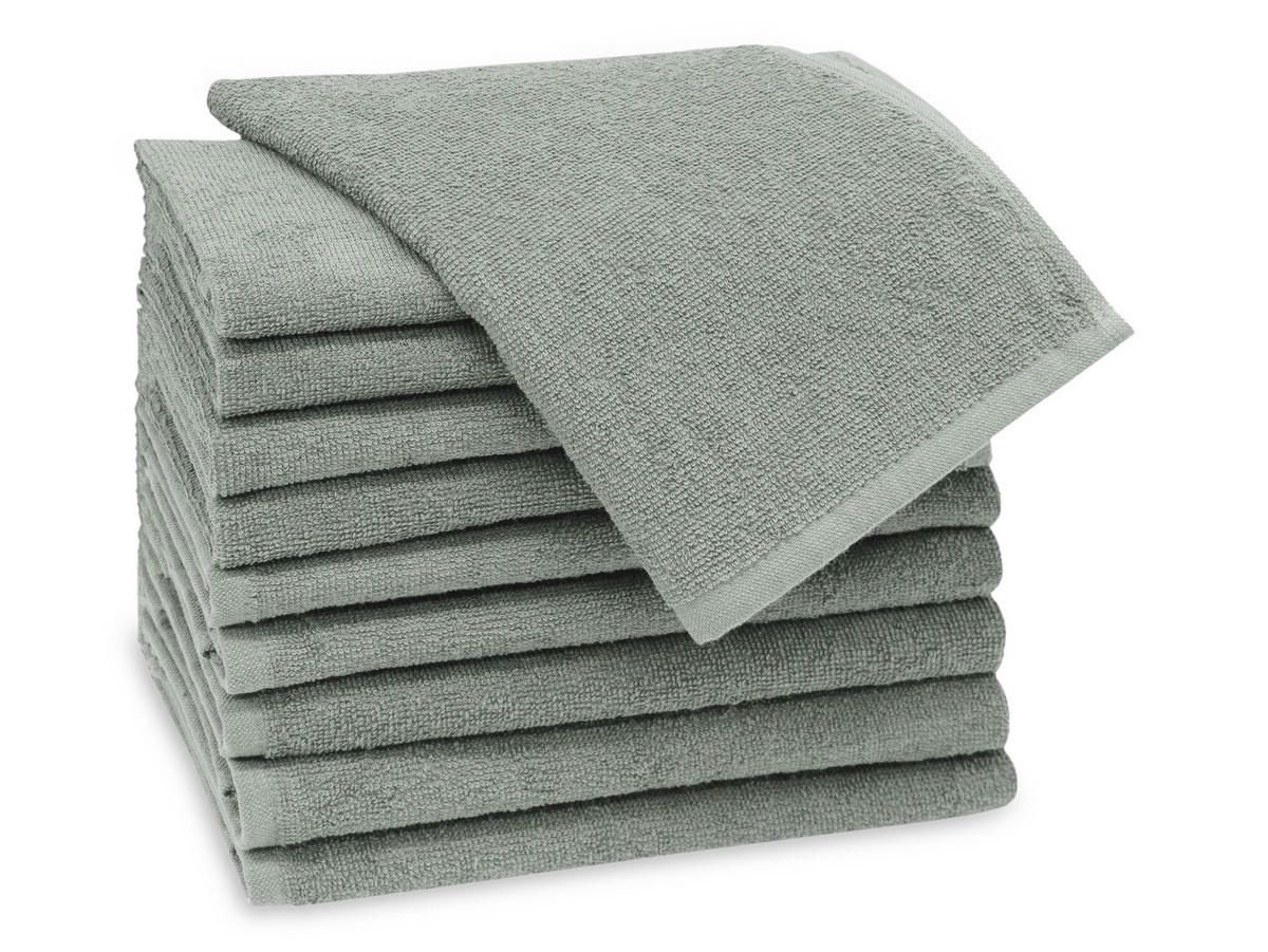GÄSTETÜCHER, 10er-Set, 30x50 cm, 100% Baumwolle, Grau - Hellgrau, Textil (30/50cm) - Zollner