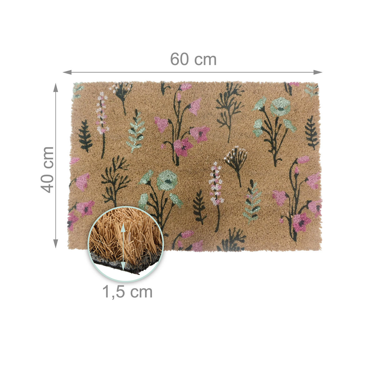 ROHOŽ - viacfarebná, textil/plast (60/40cm) - Relaxdays