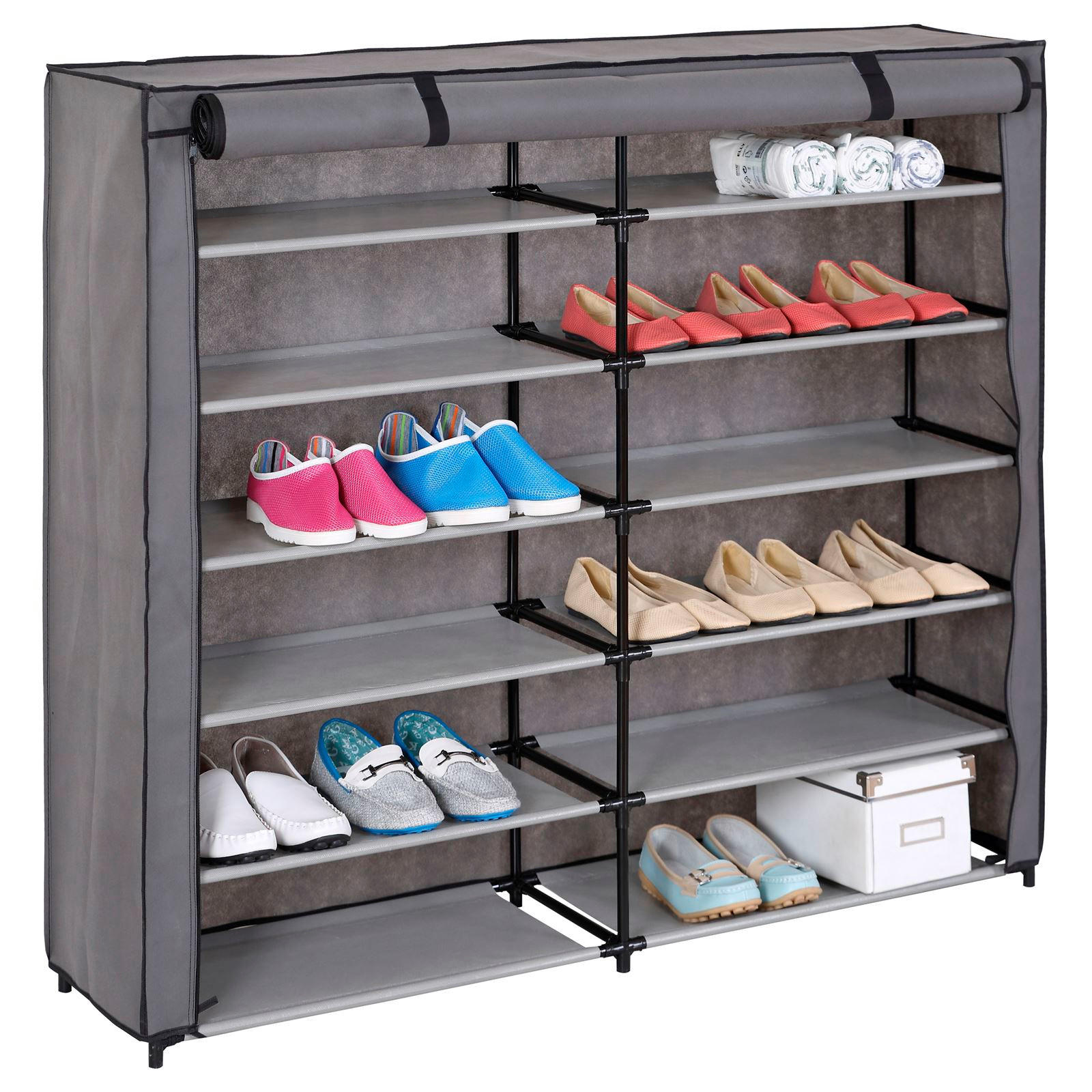 Idimex Schuhregal Grau, Schwarz 120x105x30 cm