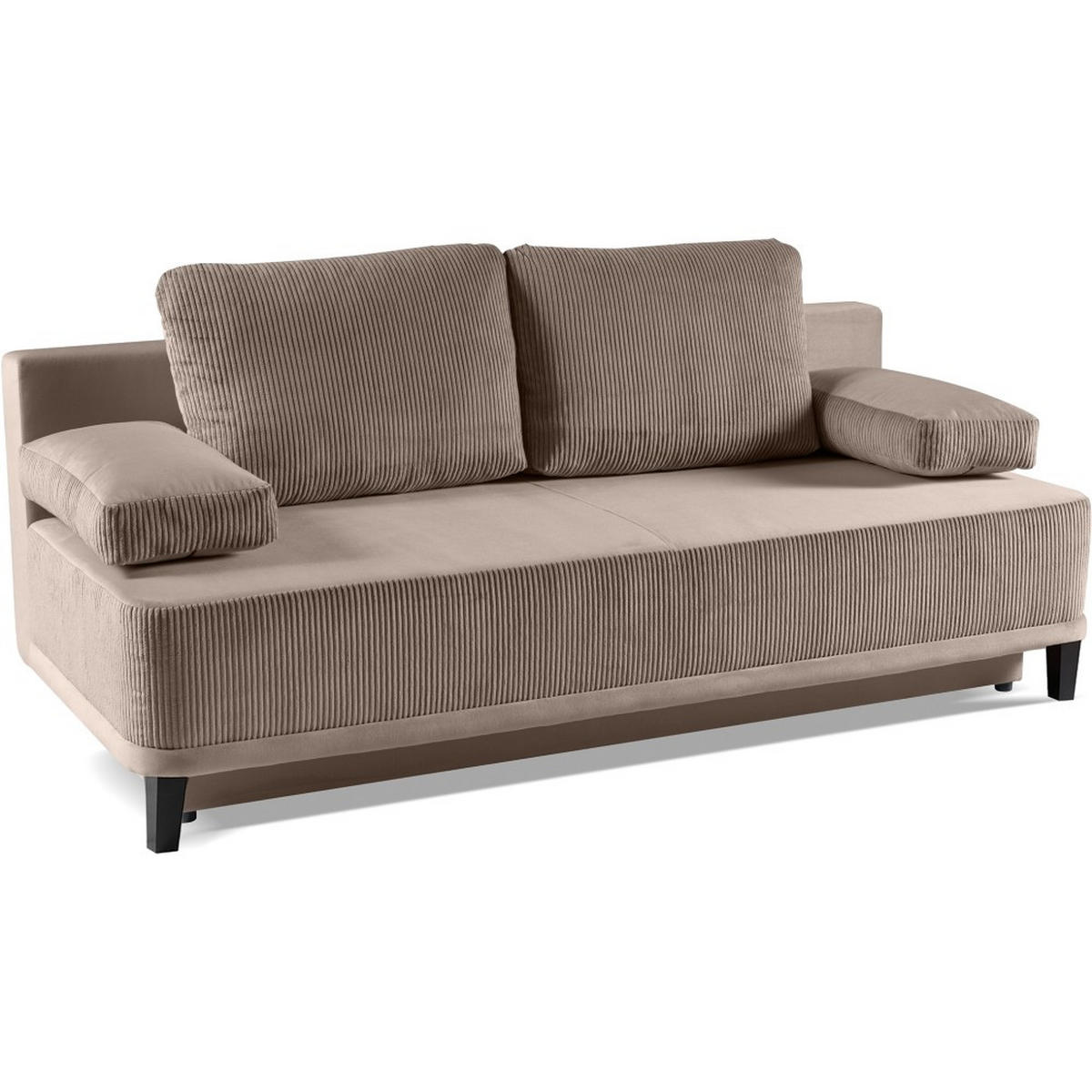 SCHLAFSOFA 3-Sitzer Riso mit Bettkasten, Braun - Schwarz/Braun, Textil (200/91/90cm) - Beautysofa