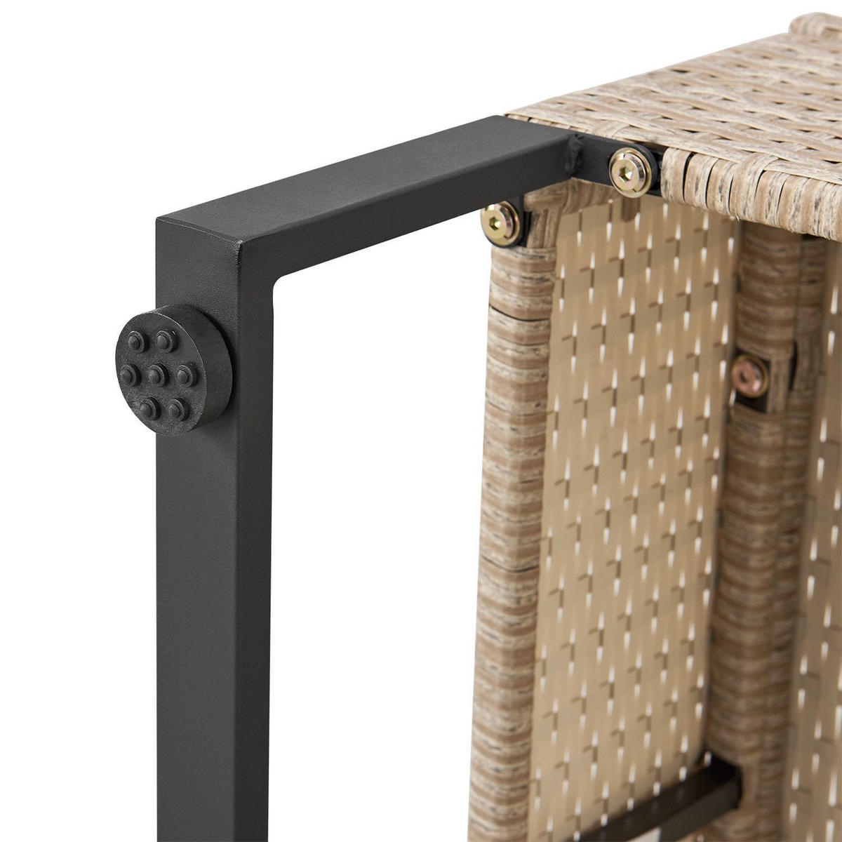 LOUNGEGARNITUR Santorini creme / sand inkl. Abdeckung - Creme, Kunststoff/Metall - Juskys