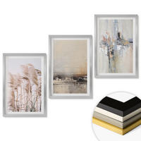 WANDBILDER 3er Set - 40x60 cm Silberner Rahmen - Abstrakte Vegetationsmuster - Silberfarben, Kunststoff (40/60cm) - ArtPrintCave