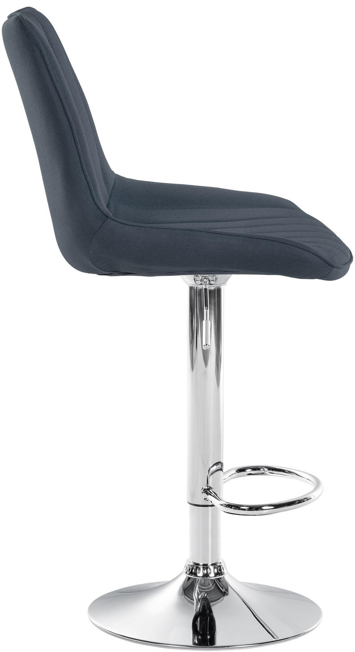 BARHOCKER RIO Dunkelgrau Stoff Chrom - Dunkelgrau, Textil/Metall (49.5/91/50cm) - DELUKE