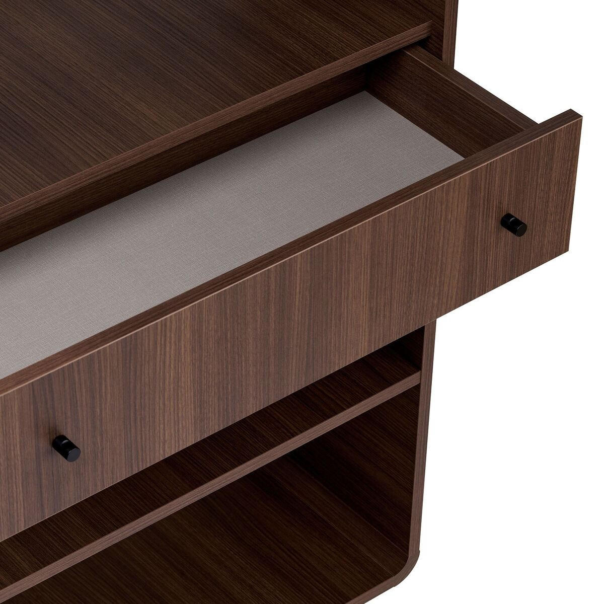 REGAL 1 Schublade, 4 offenen Fächern mit abgerundeten Kanten 34/154/78 cm - Naturfarben, Holzwerkstoff (34/154/29cm) - Calicosy