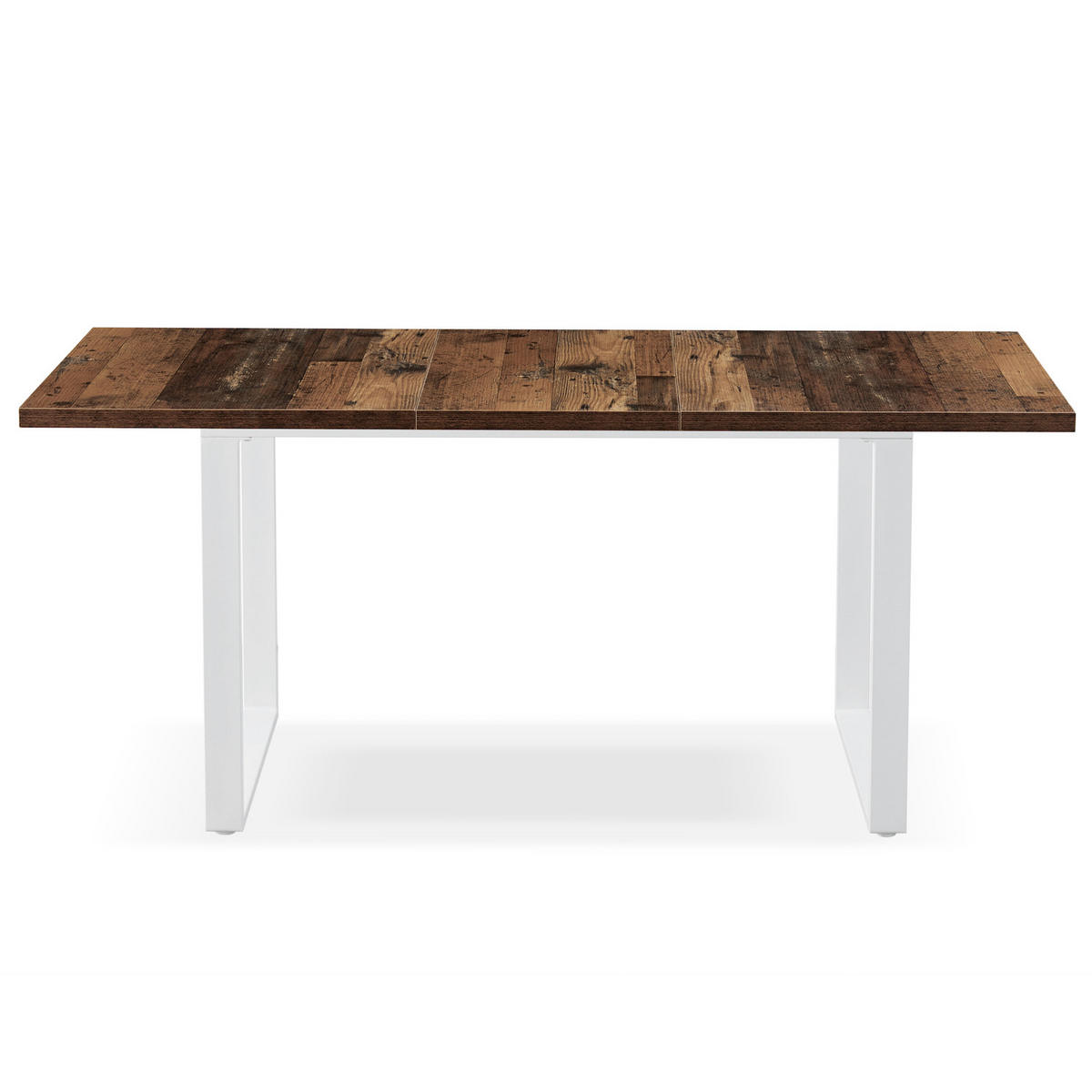 ESSTISCH LEVIN 120-160/80/76 cm Texas-Eiche - Weiß/Braun, Holzwerkstoff/Metall (80/120/77cm) - B&D Home
