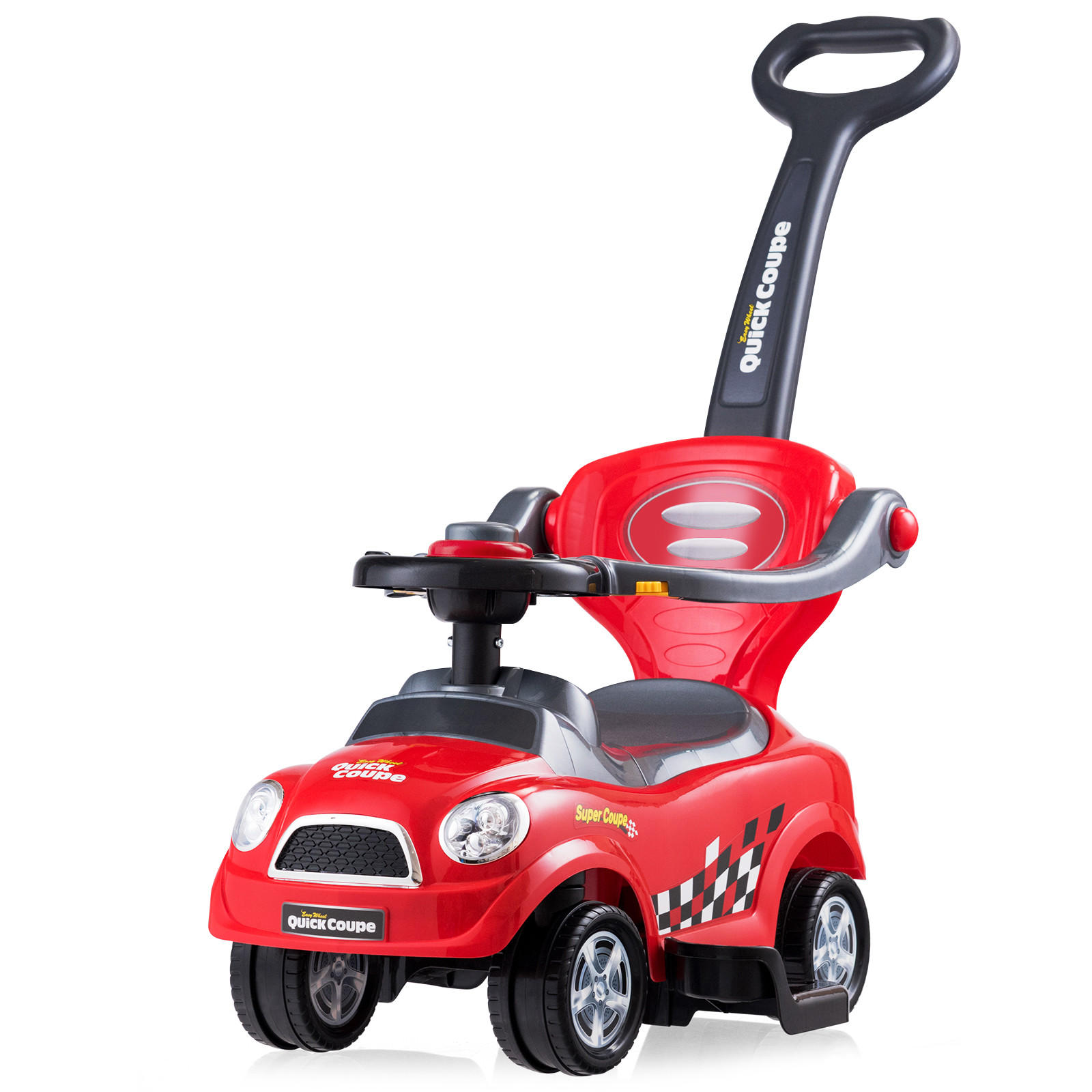 SCHIEBEWAGEN Rot - Rot, Kunststoff (43/84/89cm) - COSTWAY