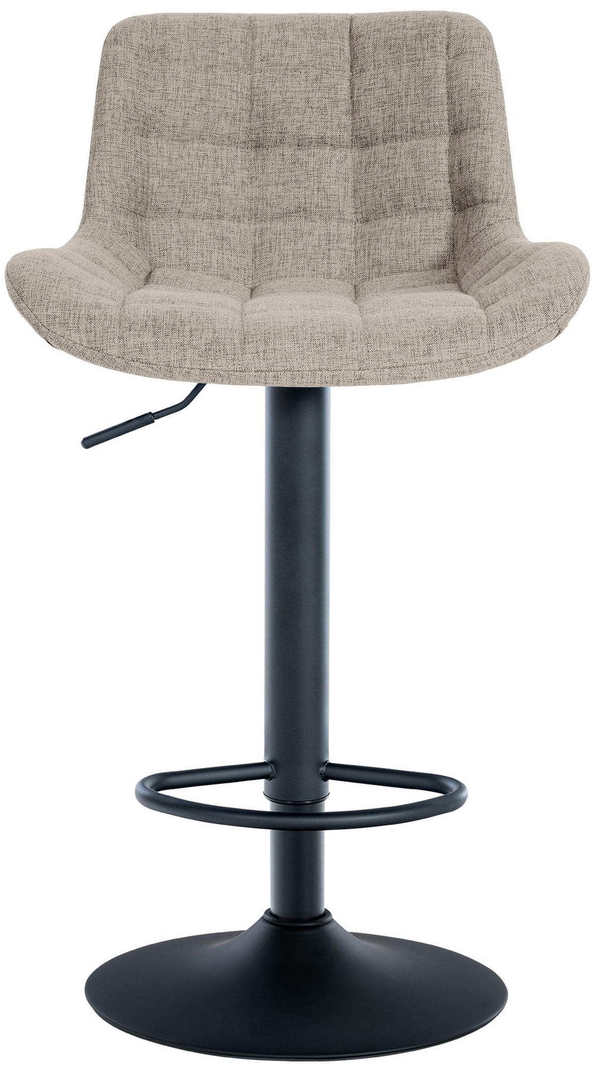 BARHOCKER 2er Set Tower Stoff taupe - Schwarz/Grau, Textil/Metall (48/105/54cm) - TPFLiving