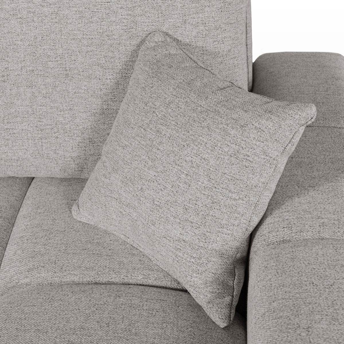 ECKSOFA Webstoff 233x142x84 grau TIMO - Grau, Kunststoff (233/142cm) - Massivmoebel24