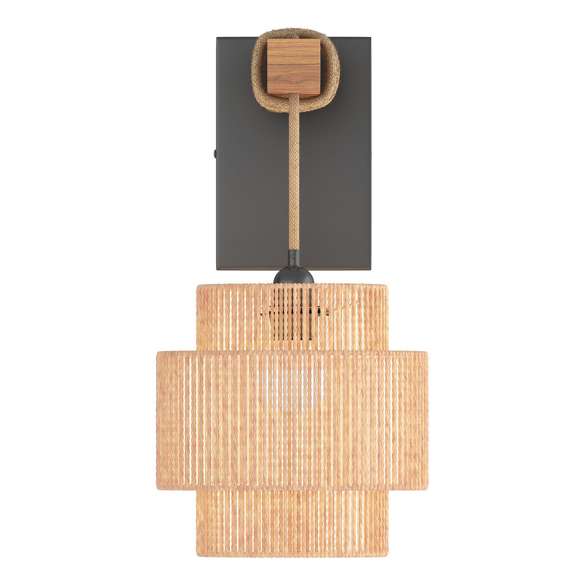 WANDLEUCHTE - mit Akku-Leuchtmittel - RGB-Leuchtmittel - inkl. Fernbedienung - Beige, Holz/Papier (20/40/30cm) - home24