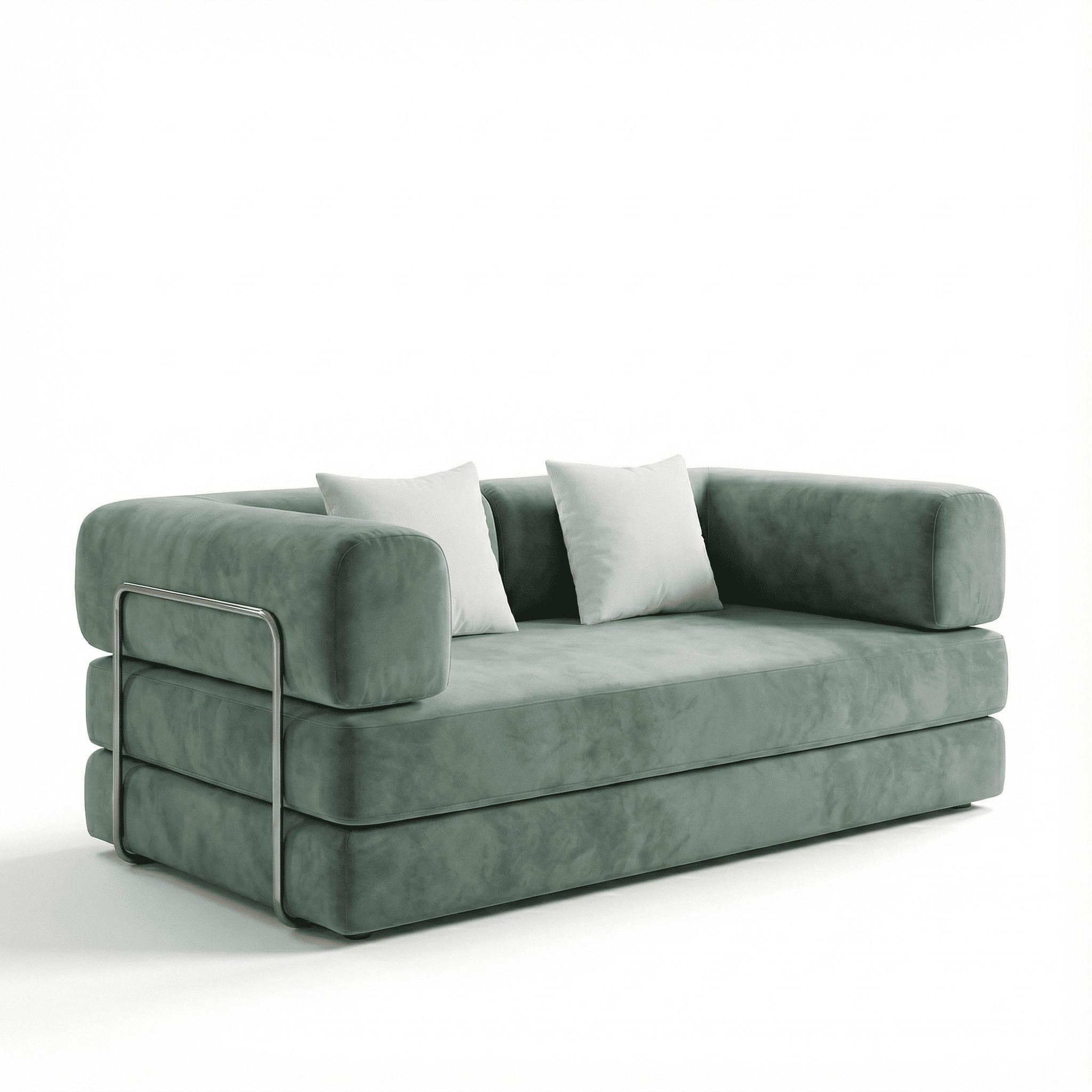 SCHLAFSOFA Kaia Salbei Weiß - Salbeigrün, Textil (180/70/100cm) - COCO Living