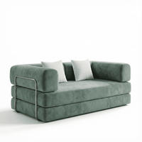 SCHLAFSOFA Kaia Salbei Weiß - Salbeigrün, Textil (180/70/100cm) - COCO Living