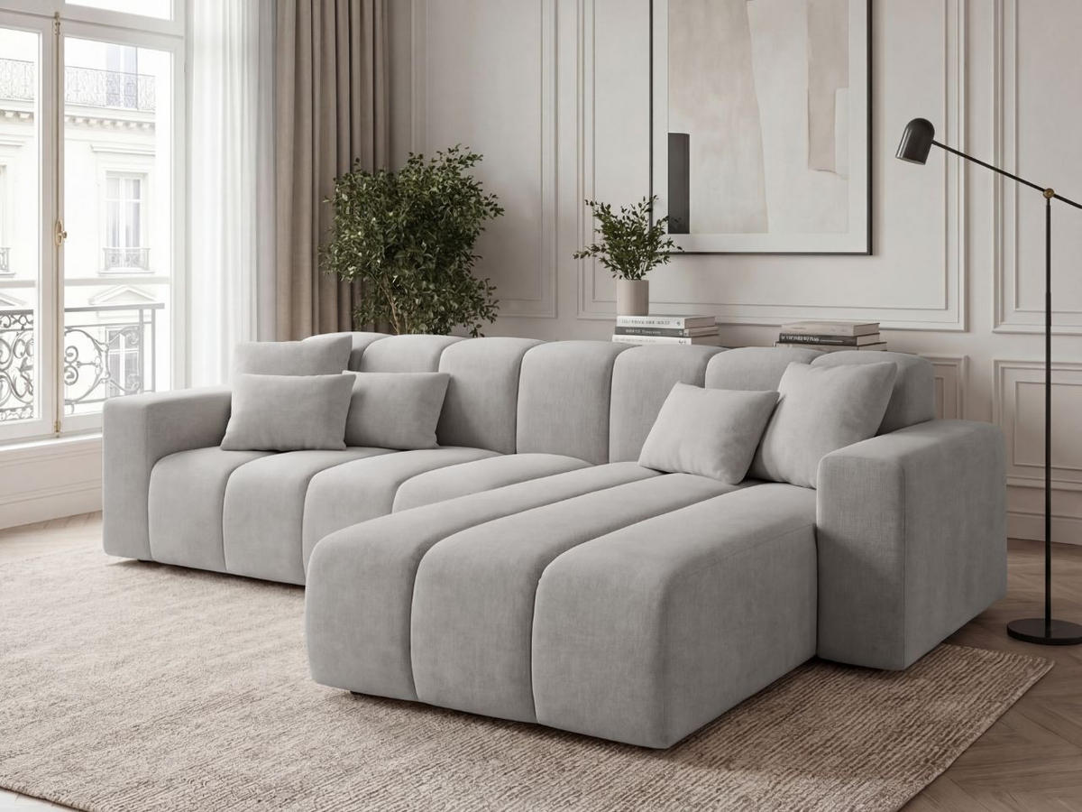 ECKSOFA Nork Grau Rechts - Grau, Holz/Textil (265/180cm) - Graingold