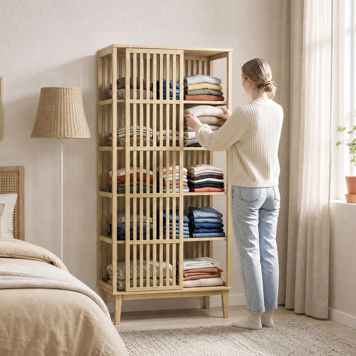 KLEIDERSCHRANK PANG-8N2T5K Naturfarben - Naturfarben, Holz (47.3/175/80cm) - PANGIVO